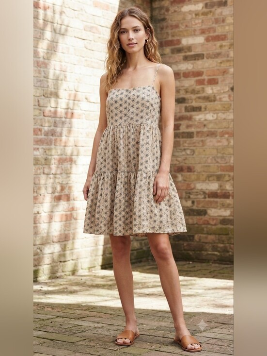 Levi's Dresses & Skirts - Levi's Beige Spotted Tiered 100% Cotton Mini Dress